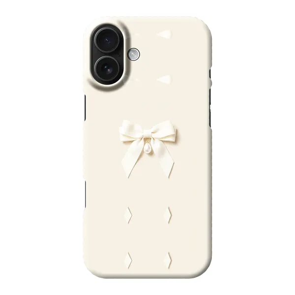 Ivory Ribbon Pearl Drop Bow Design Case