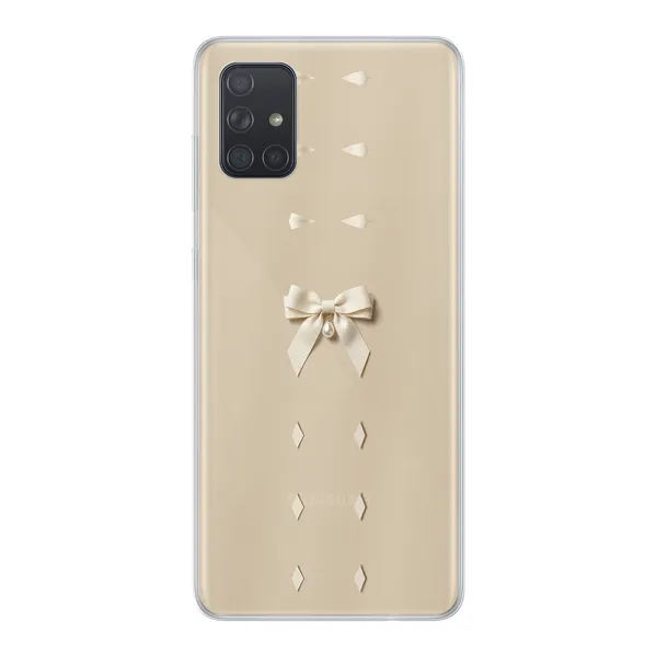 Ivory Ribbon Pearl Drop Bow Case