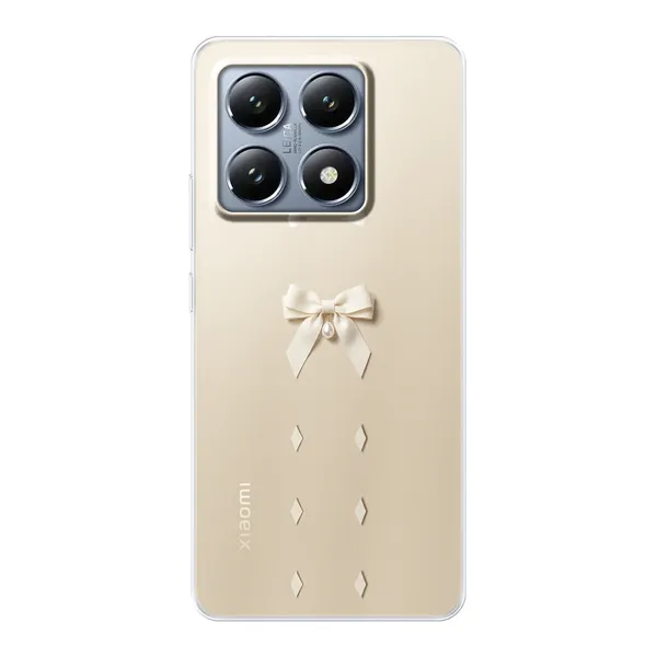 Ivory Ribbon Pearl Drop Bow Case