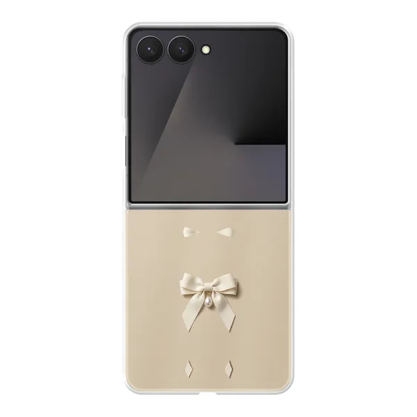 Ivory Ribbon Pearl Drop Bow Case
