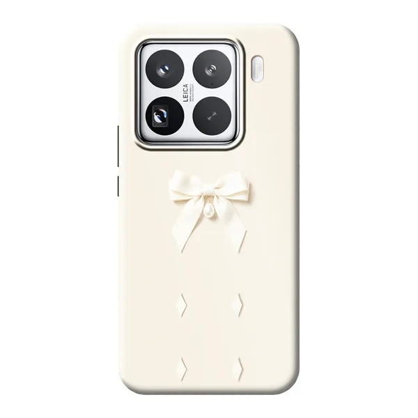 Ivory Ribbon Pearl Drop Bow Case