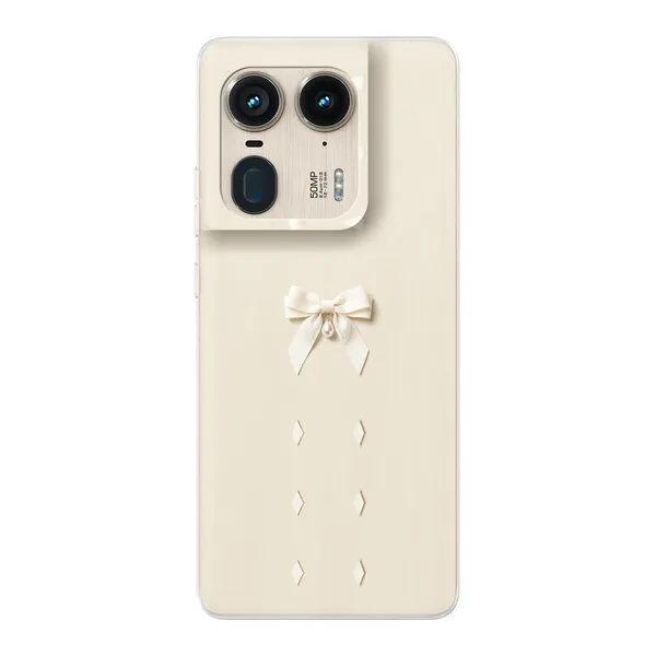 Ivory Ribbon Pearl Drop Bow Case