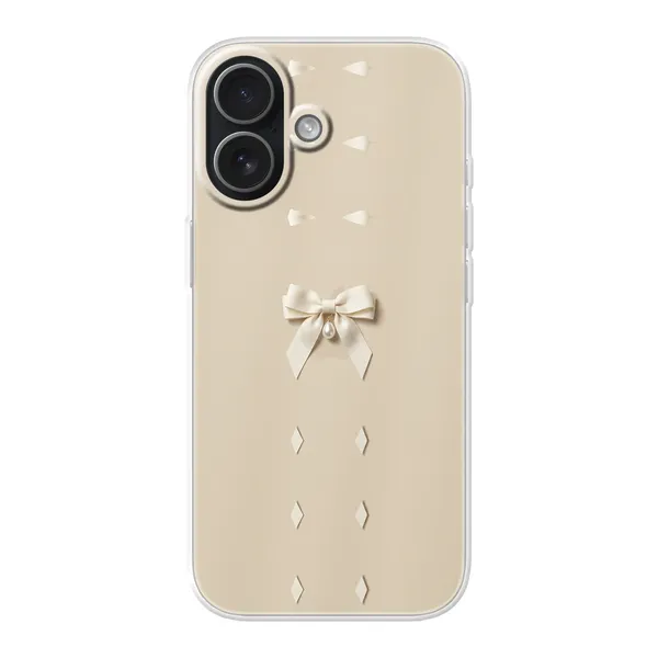 Ivory Ribbon Pearl Drop Bow Case
