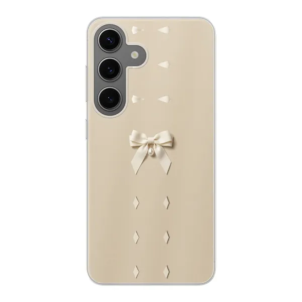 Ivory Ribbon Pearl Drop Bow Case
