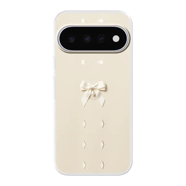 Ivory Ribbon Pearl Drop Bow Case