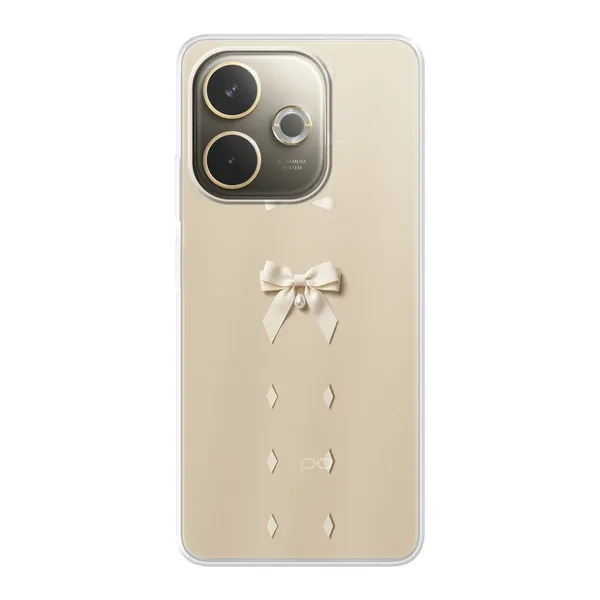 Ivory Ribbon Pearl Drop Bow Case