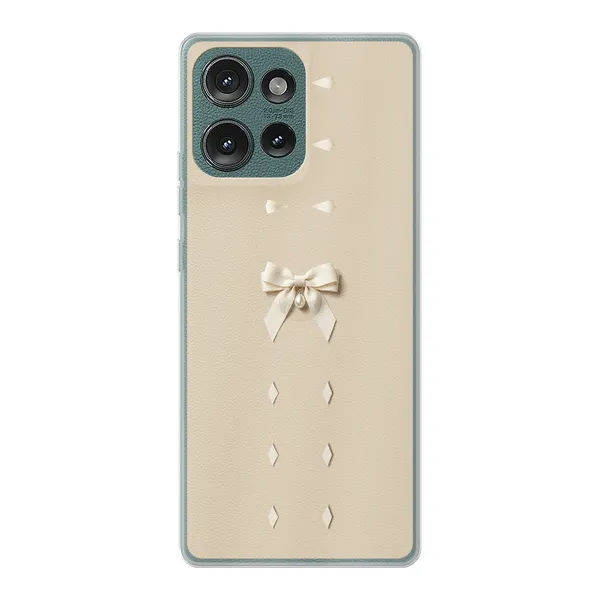 Ivory Ribbon Pearl Drop Bow Case