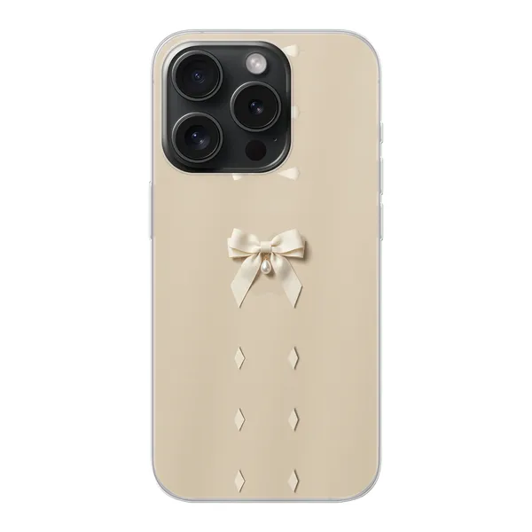 Ivory Ribbon Pearl Drop Bow Case