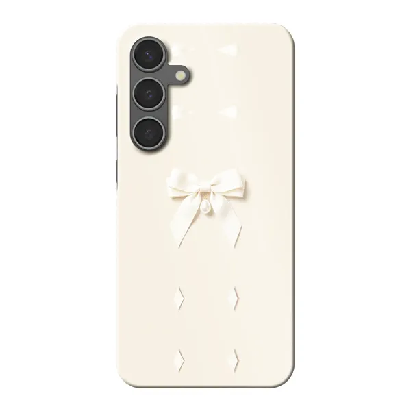 Ivory Ribbon Pearl Drop Bow Design Case