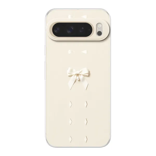 Ivory Ribbon Pearl Drop Bow Case