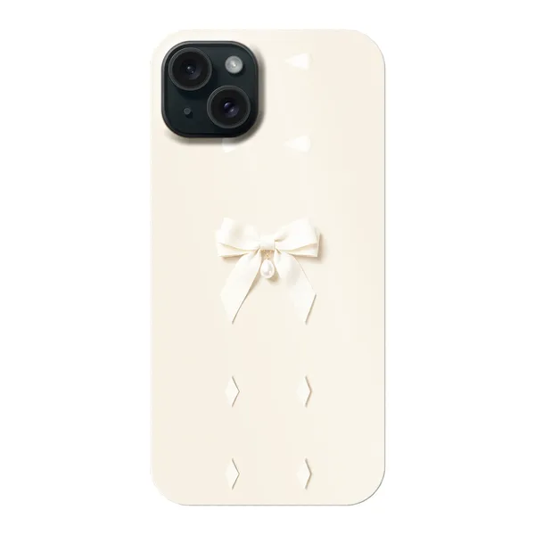 Ivory Ribbon Pearl Drop Bow Design Case