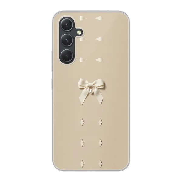 Ivory Ribbon Pearl Drop Bow Case