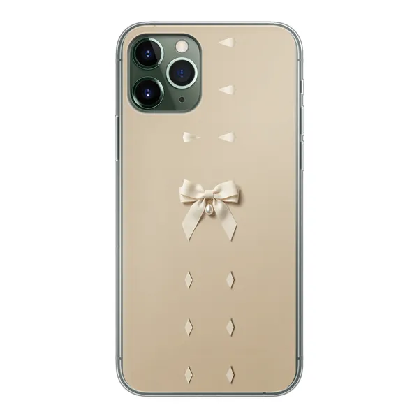 Ivory Ribbon Pearl Drop Bow Case