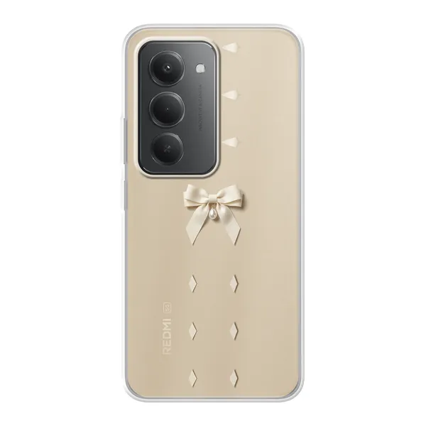 Ivory Ribbon Pearl Drop Bow Case