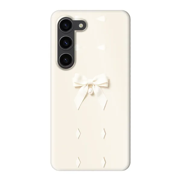 Ivory Ribbon Pearl Drop Bow Design Case
