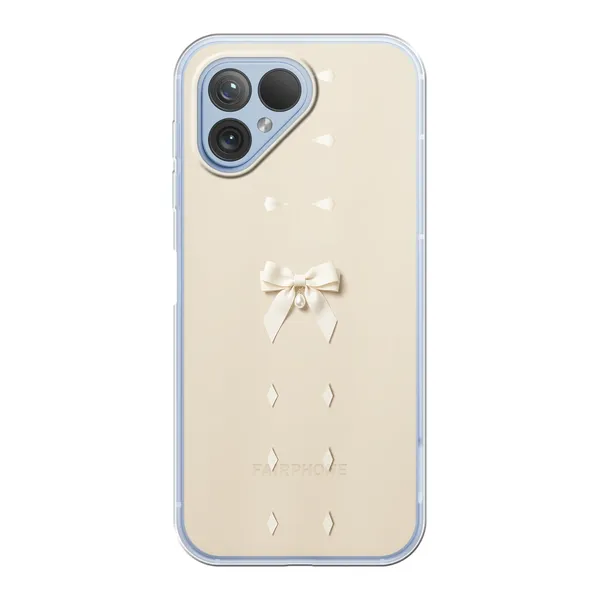 Ivory Ribbon Pearl Drop Bow Case