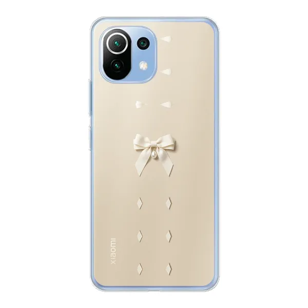 Ivory Ribbon Pearl Drop Bow Case
