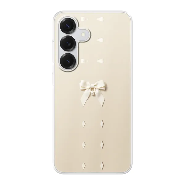 Ivory Ribbon Pearl Drop Bow Case