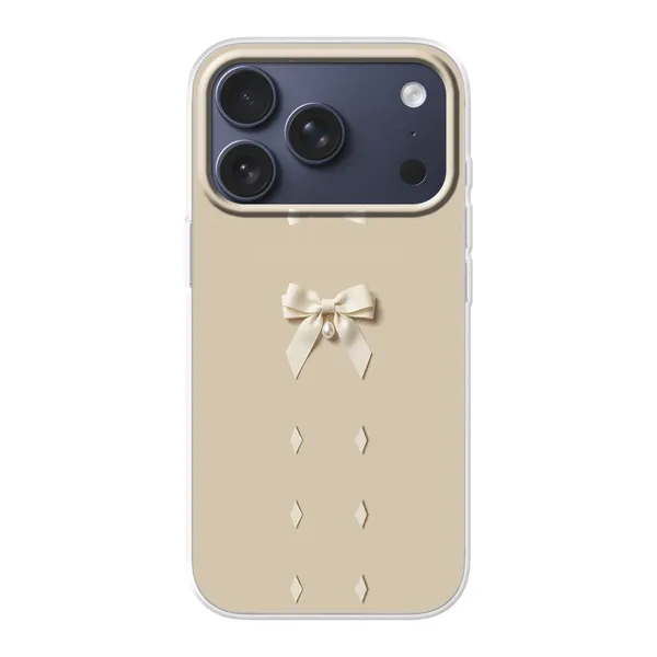 Ivory Ribbon Pearl Drop Bow Case
