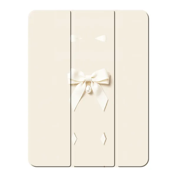 Ivory Ribbon Pearl Drop Bow Case