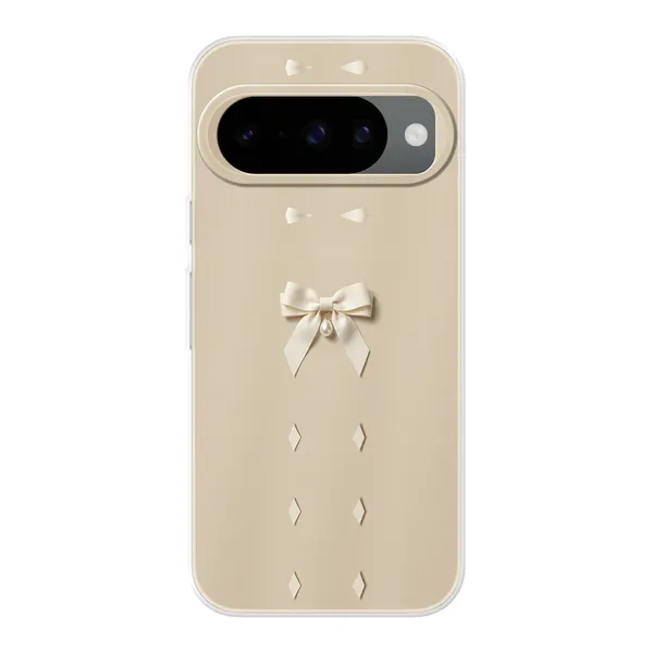 Ivory Ribbon Pearl Drop Bow Case