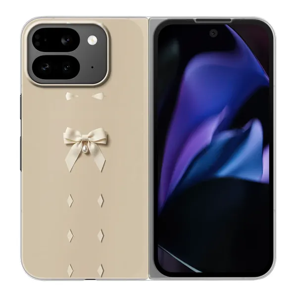 Ivory Ribbon Pearl Drop Bow Case