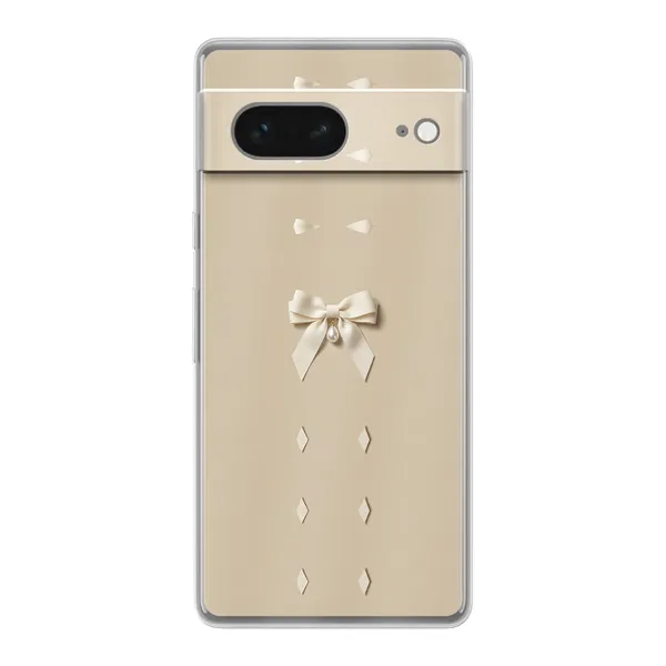 Ivory Ribbon Pearl Drop Bow Case