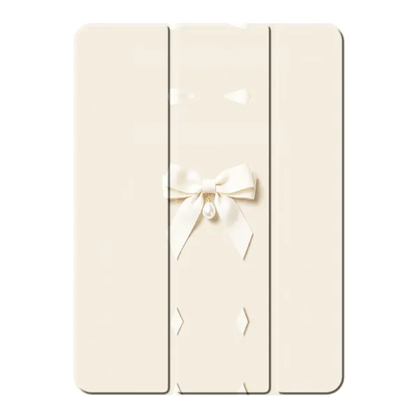 Ivory Ribbon Pearl Drop Bow Case