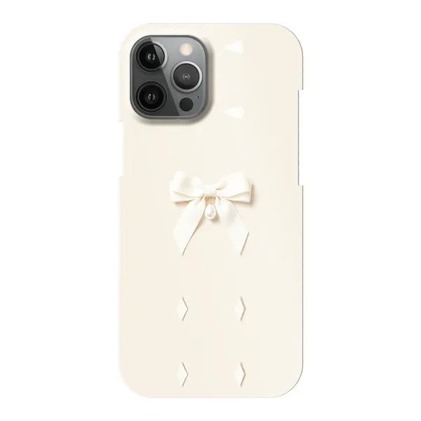 Ivory Ribbon Pearl Drop Bow Design Case