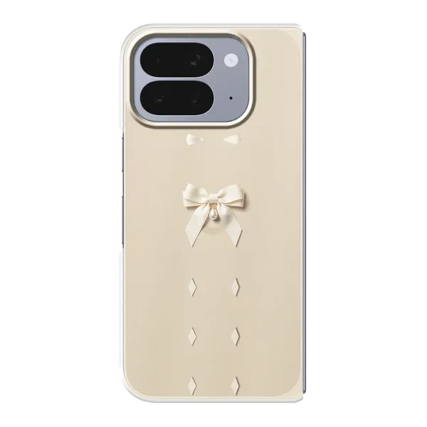 Ivory Ribbon Pearl Drop Bow Case