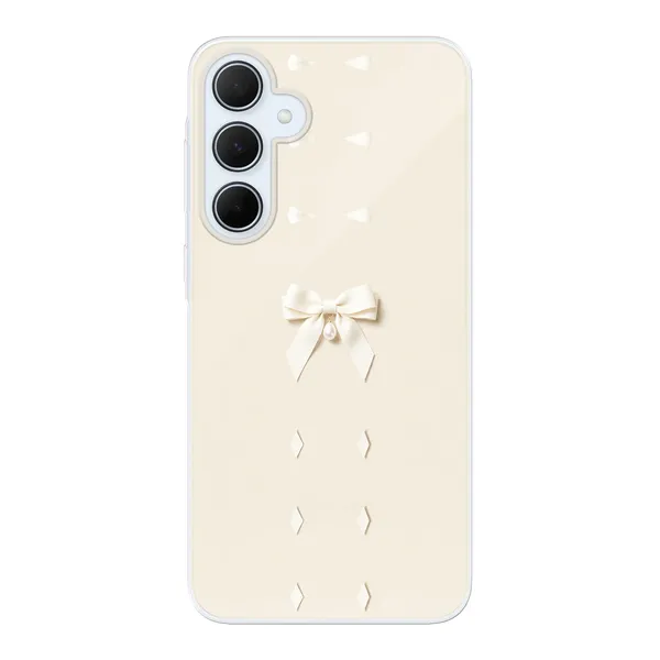 Ivory Ribbon Pearl Drop Bow Case