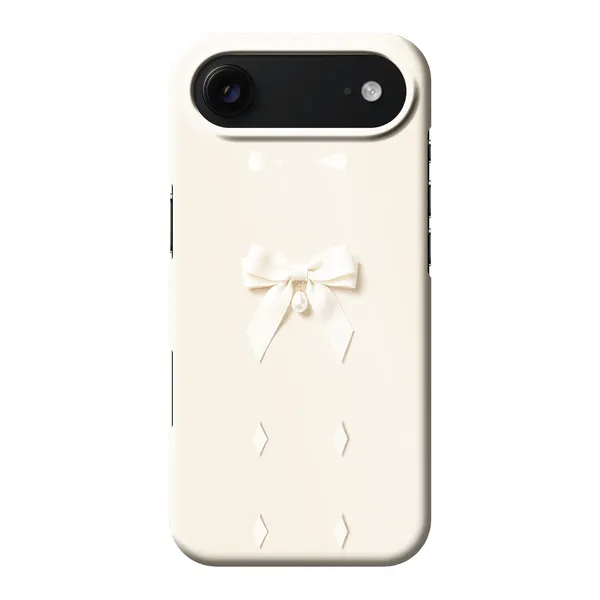 Ivory Ribbon Pearl Drop Bow Design Case