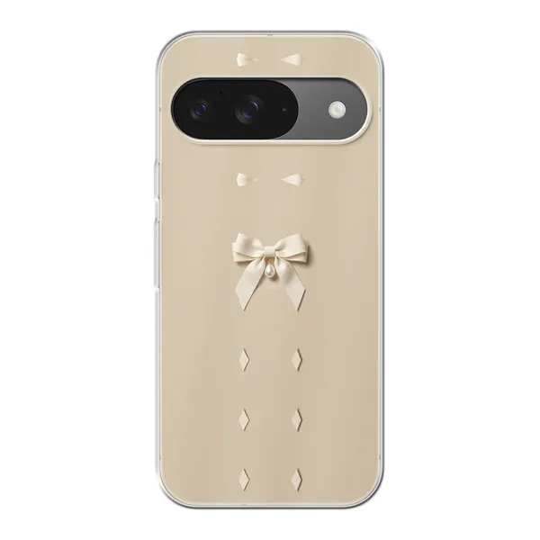 Ivory Ribbon Pearl Drop Bow Case
