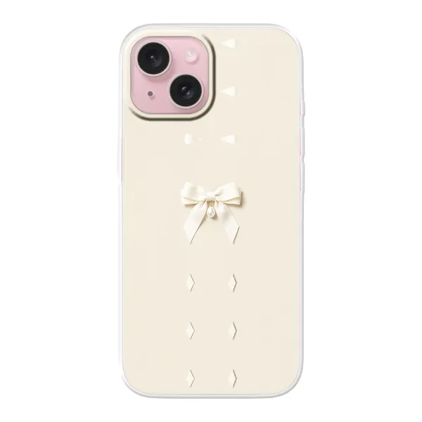 Ivory Ribbon Pearl Drop Bow Case