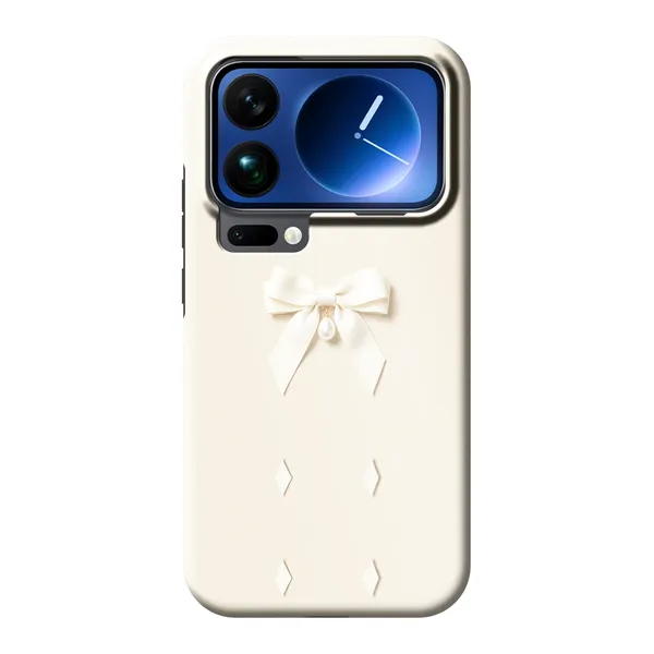 Ivory Ribbon Pearl Drop Bow Case