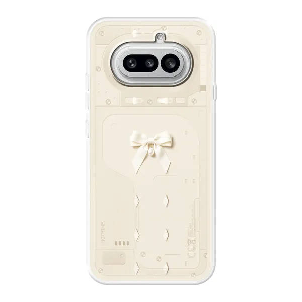 Ivory Ribbon Pearl Drop Bow Case