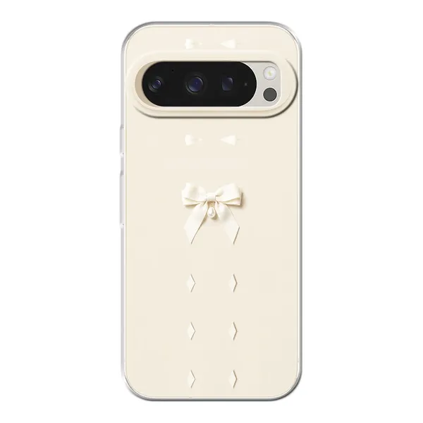 Ivory Ribbon Pearl Drop Bow Case