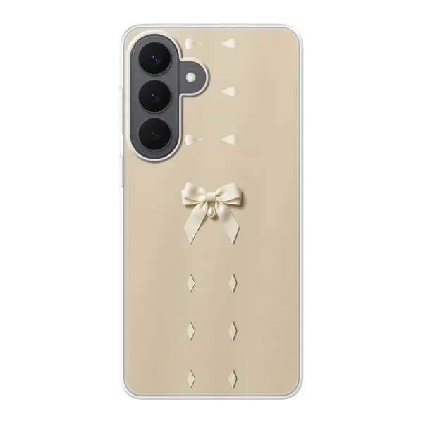 Ivory Ribbon Pearl Drop Bow Case