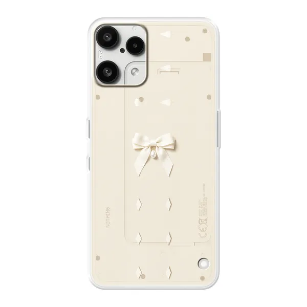 Ivory Ribbon Pearl Drop Bow Case