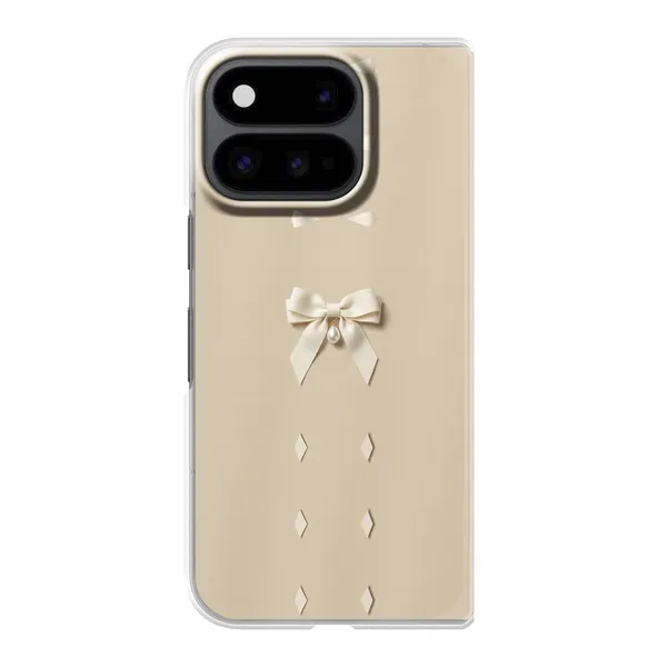 Ivory Ribbon Pearl Drop Bow Case