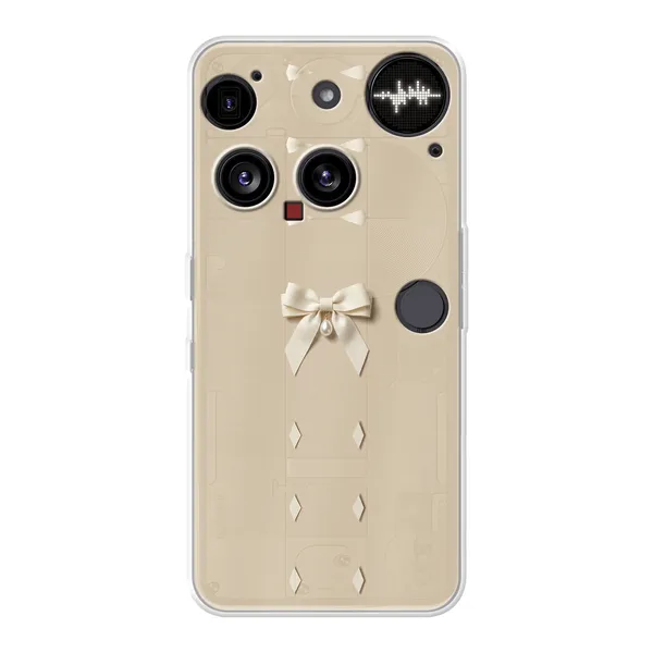 Ivory Ribbon Pearl Drop Bow Case