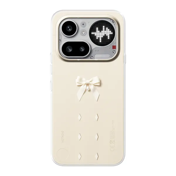Ivory Ribbon Pearl Drop Bow Case